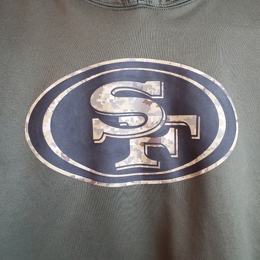 NFL 49ers salute to the military Olive Green Hoodie - Picture 6 of 11